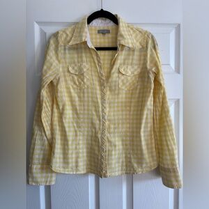 dELiA*s Yellow and White Checkered Blouse